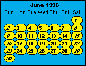  -- June 1996 Calendar -- 