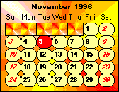  -- November 1996 Calendar -- 