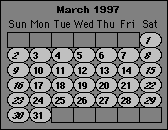  -- March 1997 Calendar -- 