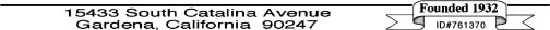 _________________________________________________________ GVDC, 15433 S. Catalina Ave., Gardena, CA 90247 (Founded 1932)